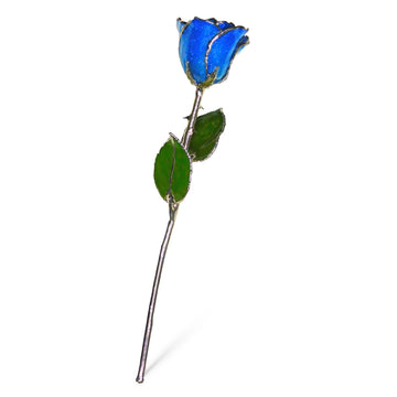 Silver Forever Rose - Sapphire Sparkle (September Birthstone)