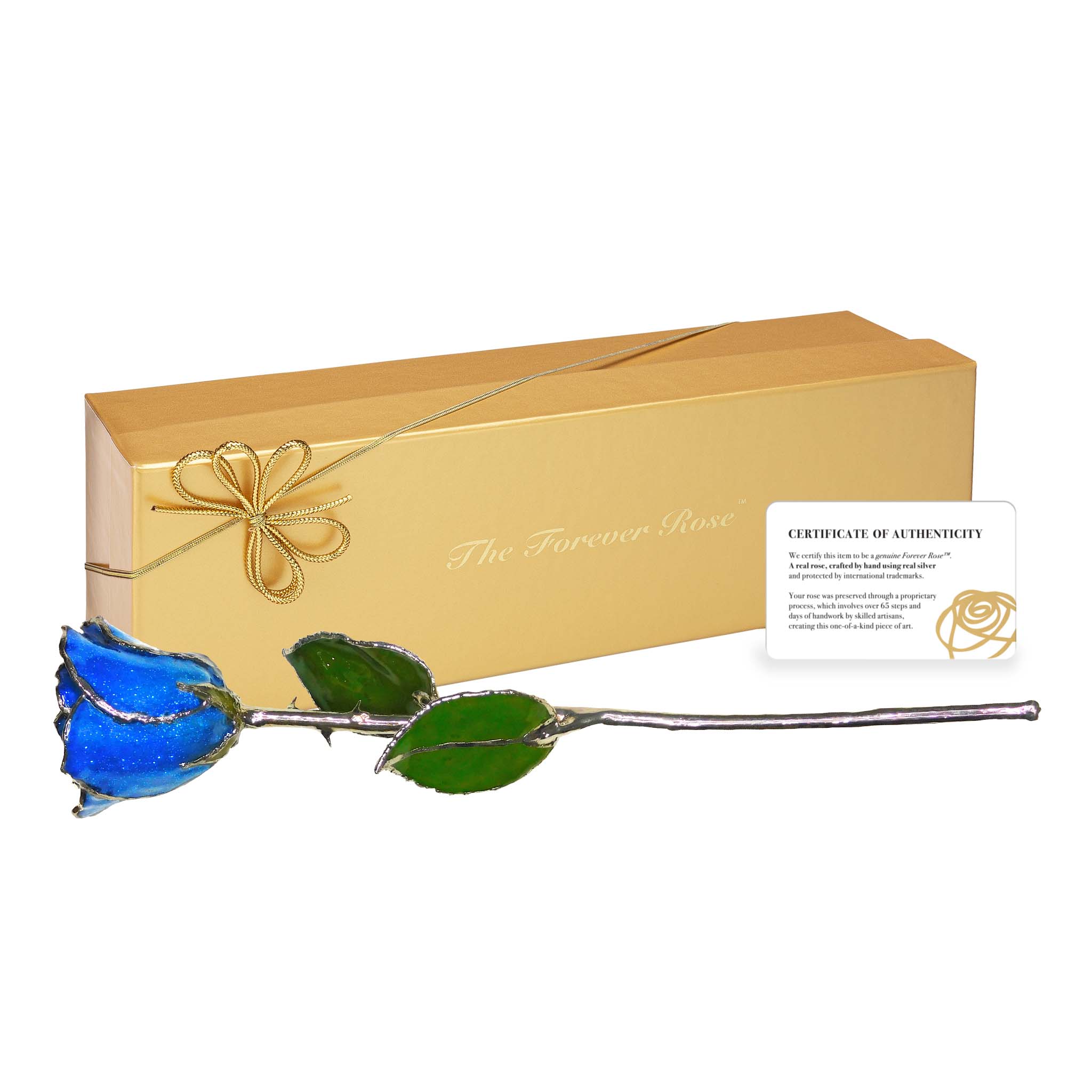 Silver Forever Rose - Sapphire Sparkle (September Birthstone)