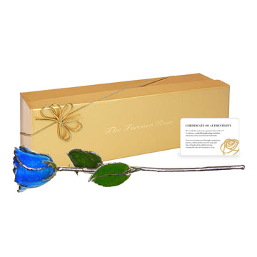 Silver Forever Rose - Sapphire Sparkle (September Birthstone)