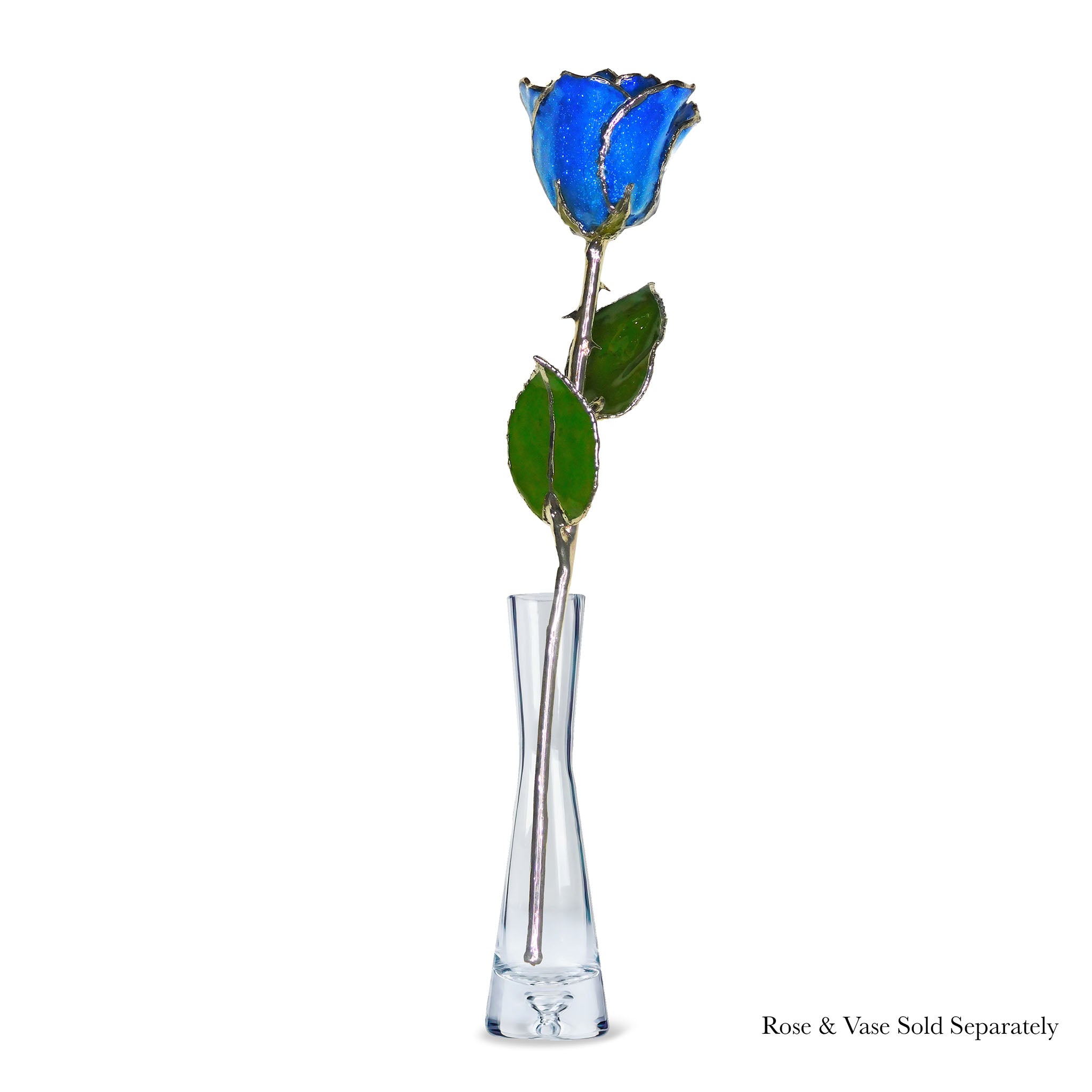 Silver Forever Rose - Sapphire Sparkle (September Birthstone)