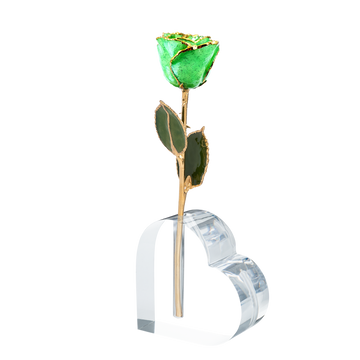 24K Gold Forever Rose - Peridot Sparkle (August Birthstone)