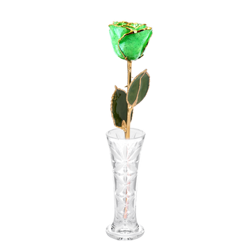 24K Gold Forever Rose - Peridot Sparkle (August Birthstone)