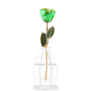 24K Gold Forever Rose - Peridot Sparkle (August Birthstone)