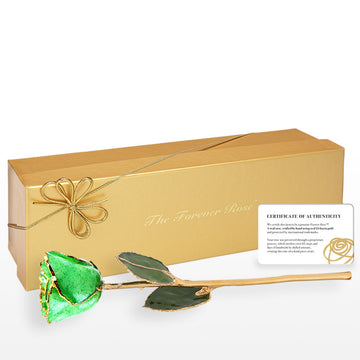 24K Gold Forever Rose - Peridot Sparkle (August Birthstone)