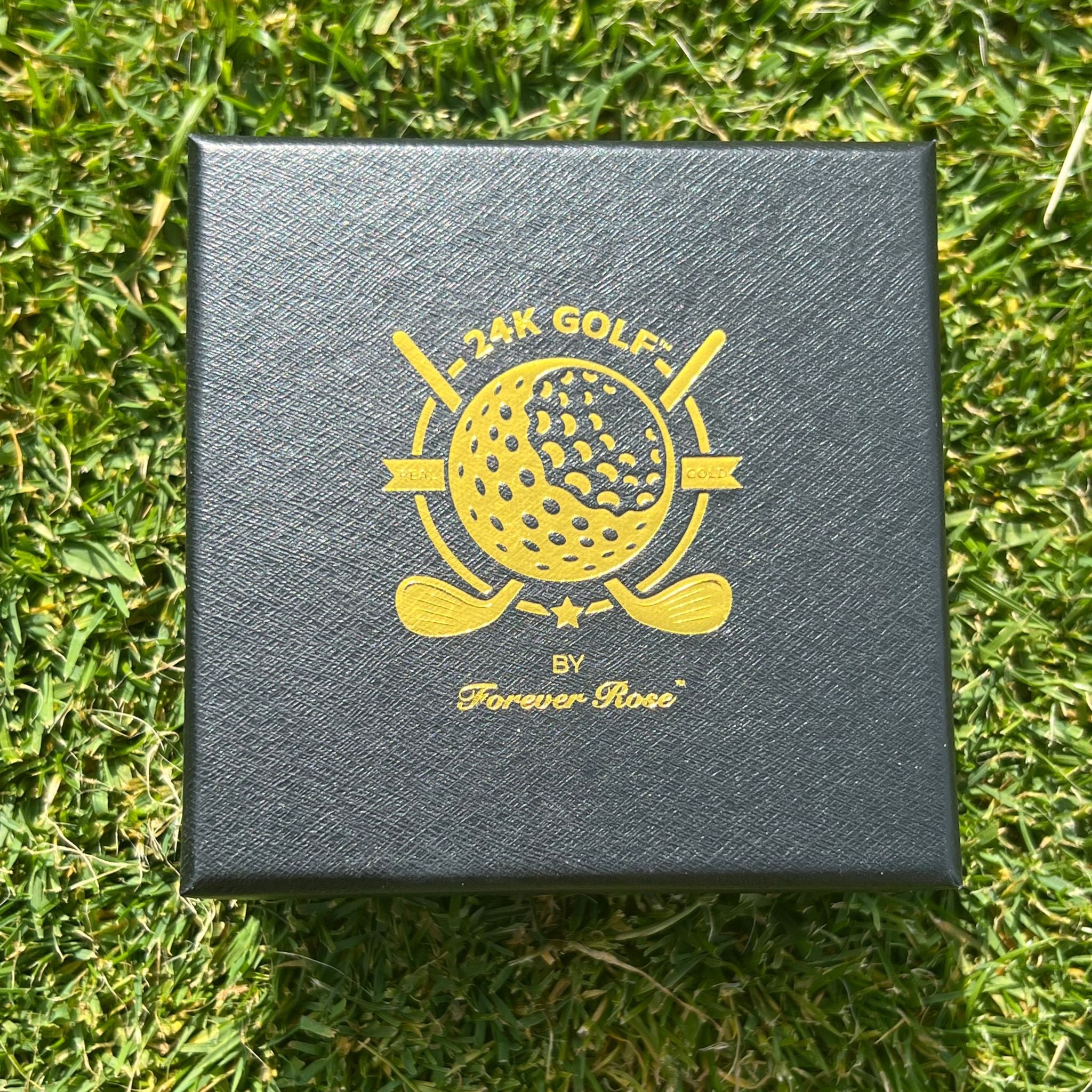 Genuine 24K Gold Plated Golf Ball and Tee Combo by 24K Golf™ (Ball + Tee Combo)