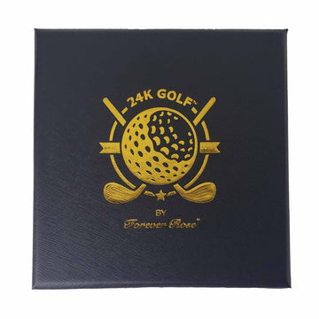 Genuine 24K Gold Plated Golf Ball and Tee Combo by 24K Golf™ (Ball + 2 Tee Combo)