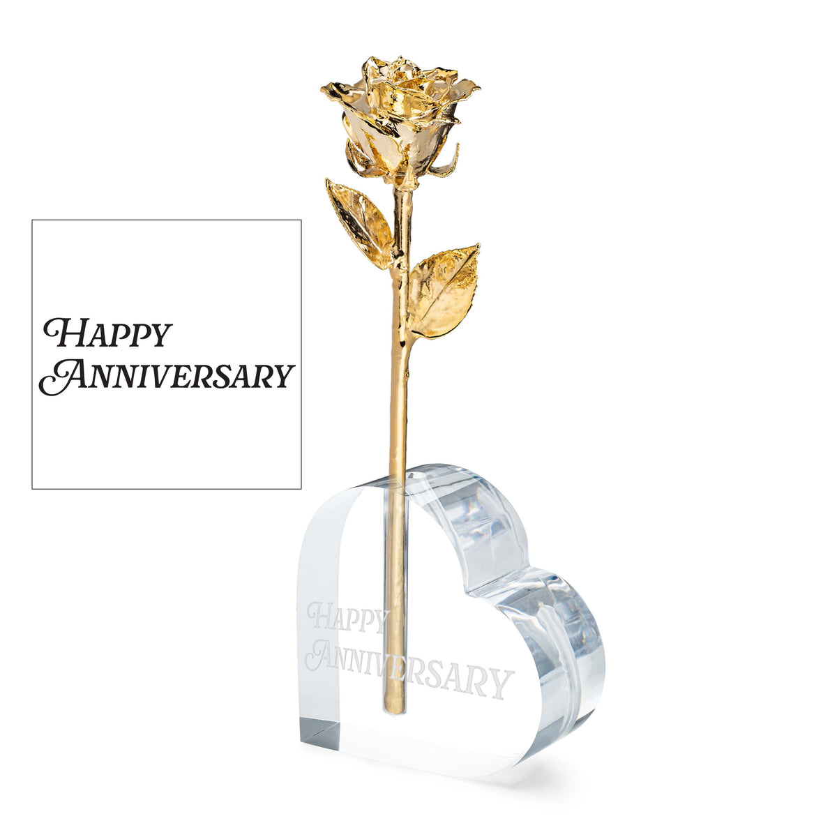 &quot;Happy Anniversary&quot; Heart Vase (1 Rose)