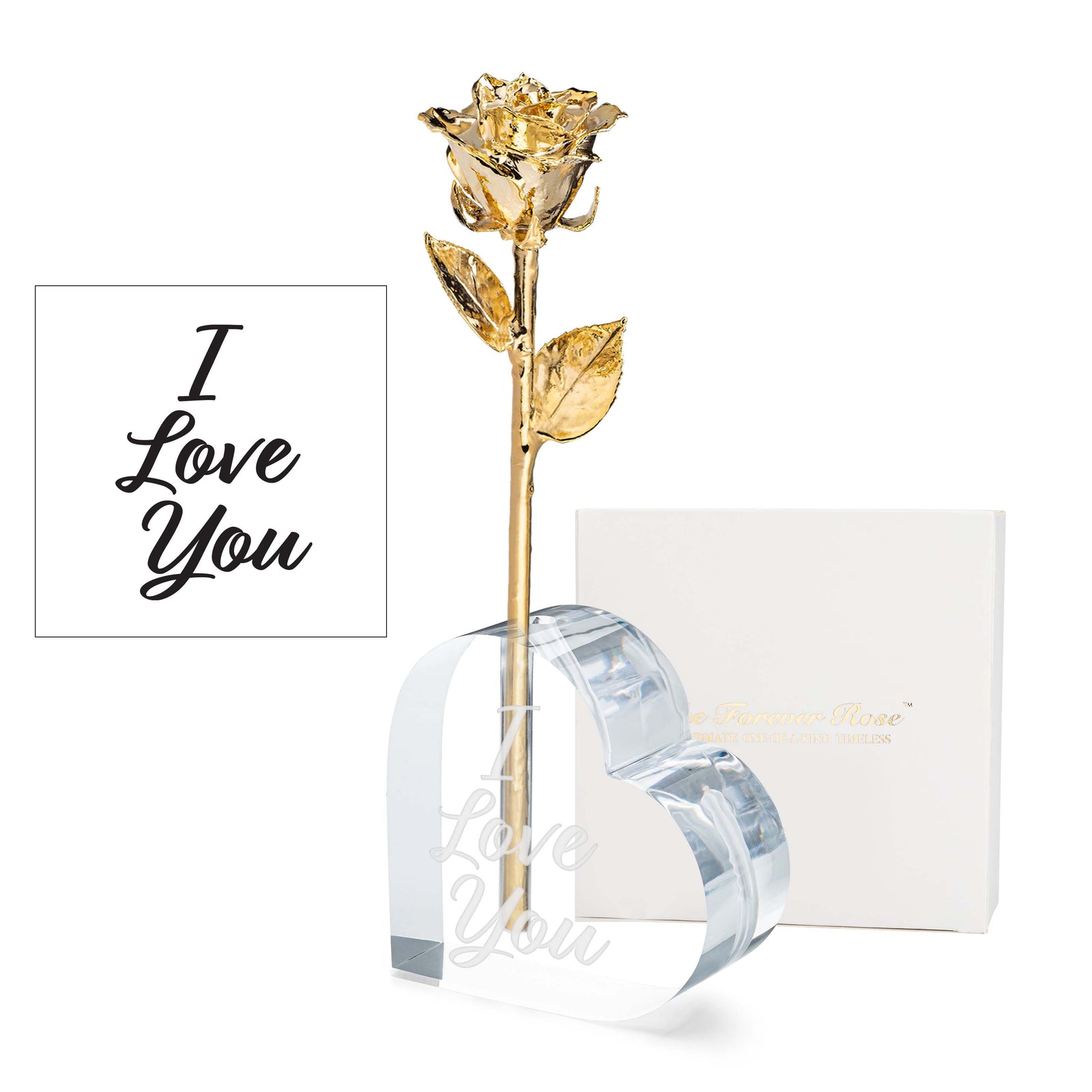 Forever Rose Bloom Box & Phantom Vase Combo (24K Gold)