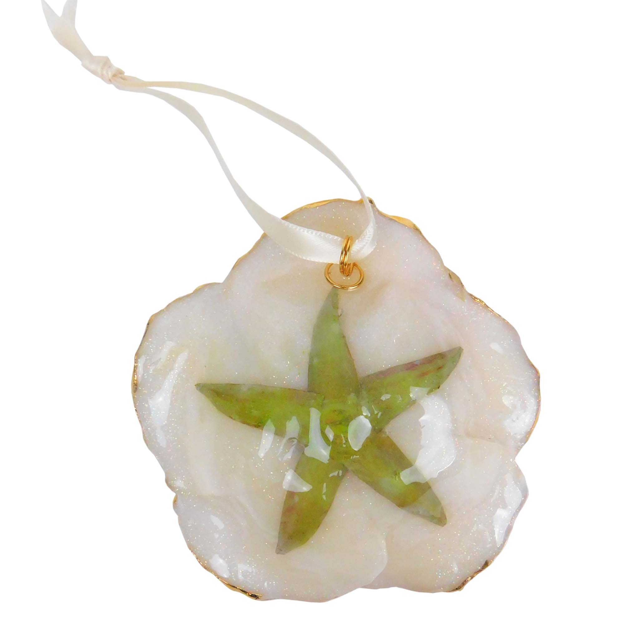 Forever Rose Ornament - 24K Gold Trim Diamond Sparkle