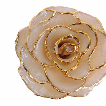 Forever Rose Ornament - 24K Gold Trim Diamond Sparkle