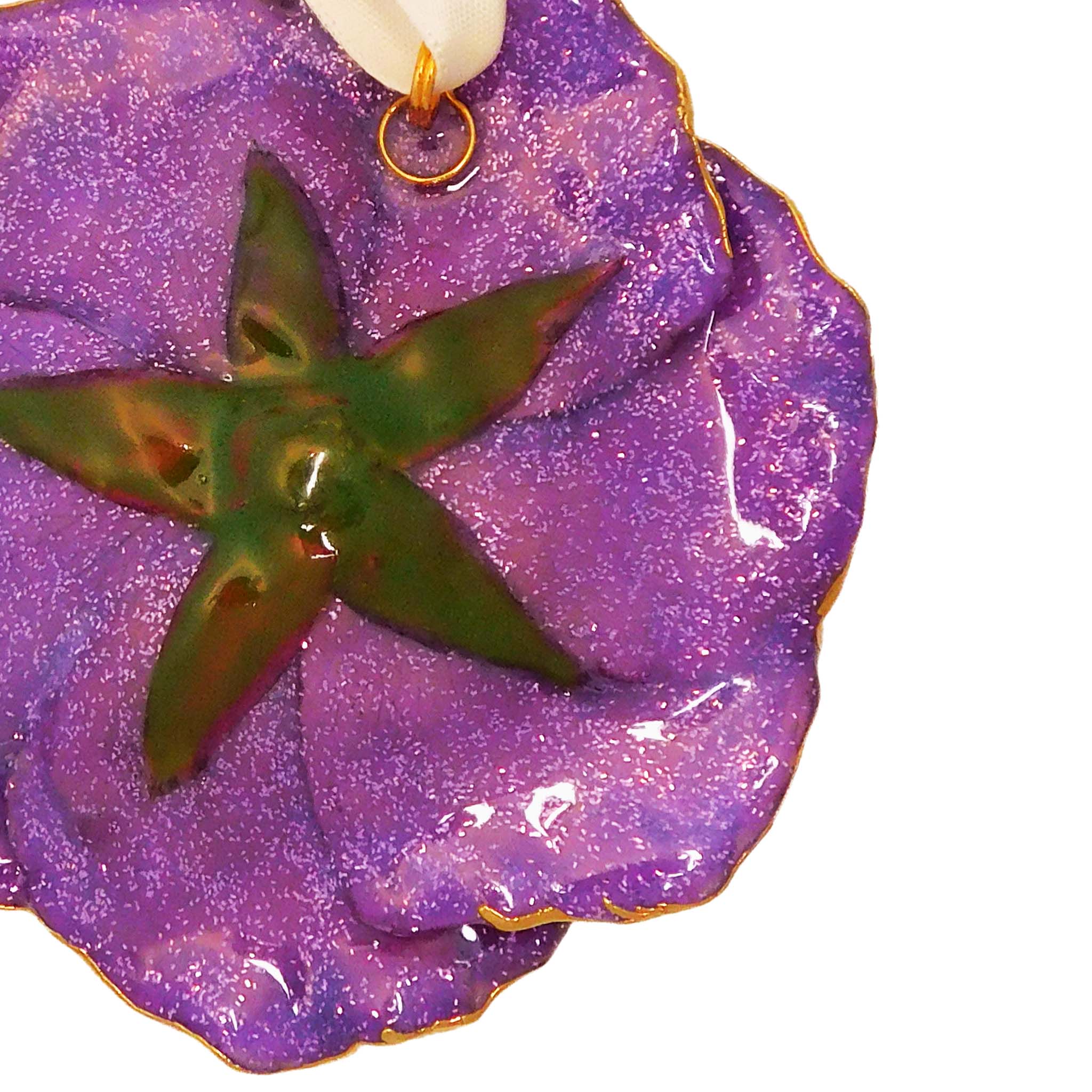 Forever Rose Ornament - 24K Gold Trim Majestic Bloom