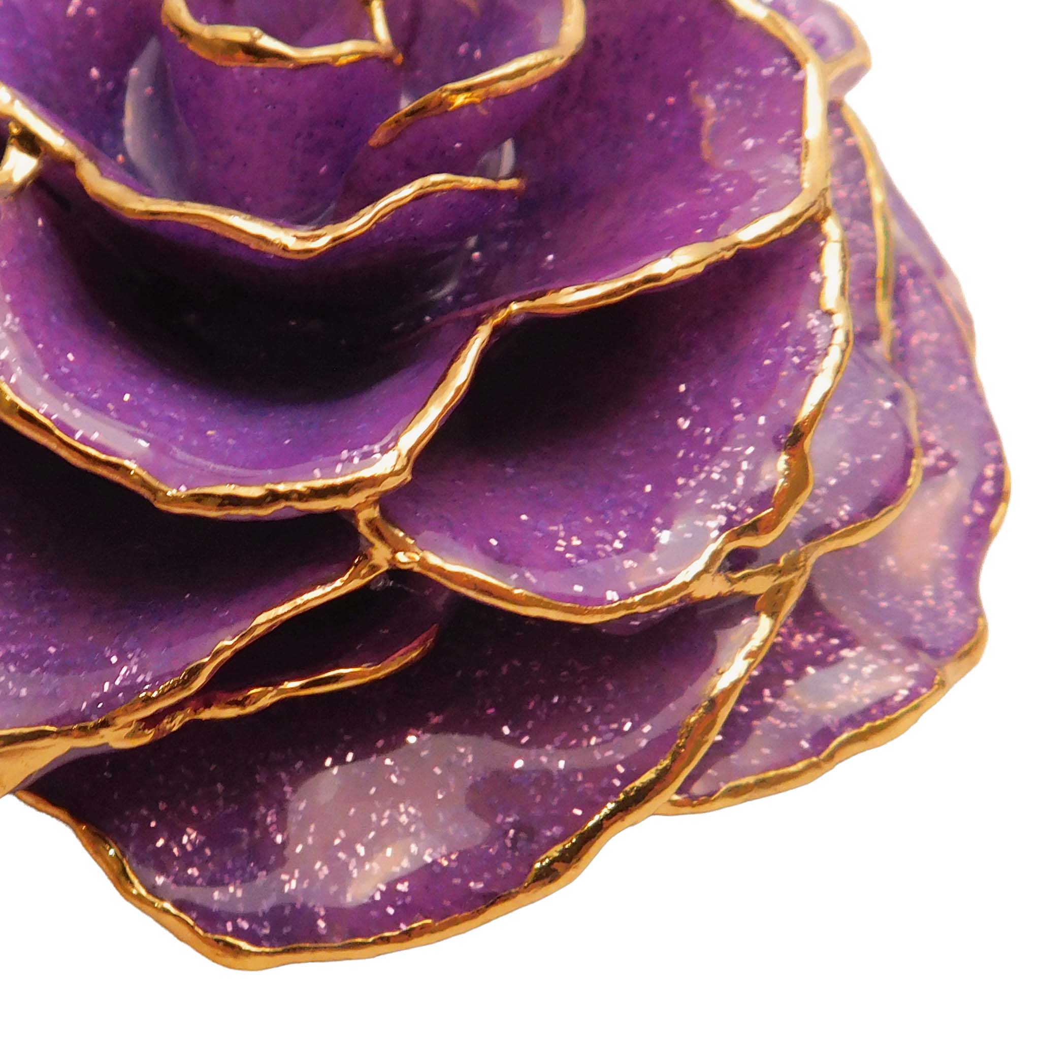 Forever Rose Ornament - 24K Gold Trim Majestic Bloom