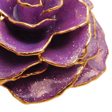 Forever Rose Ornament - 24K Gold Trim Majestic Bloom