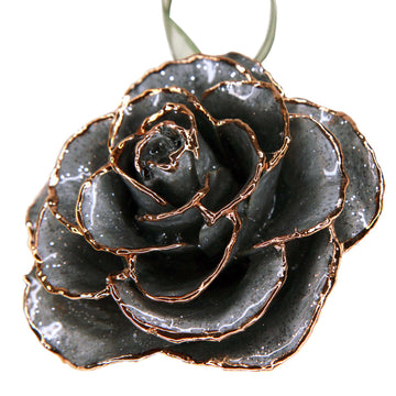 Forever Rose Ornament - 24K Gold Trim Silver Bells