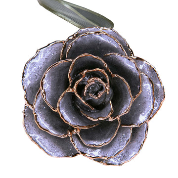 Forever Rose Ornament - 24K Gold Trim Silver Bells