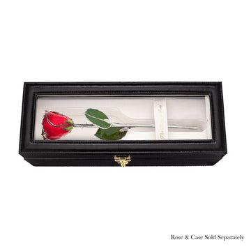 Silver Forever Rose - Ruby Red Sparkle (July Birthstone)