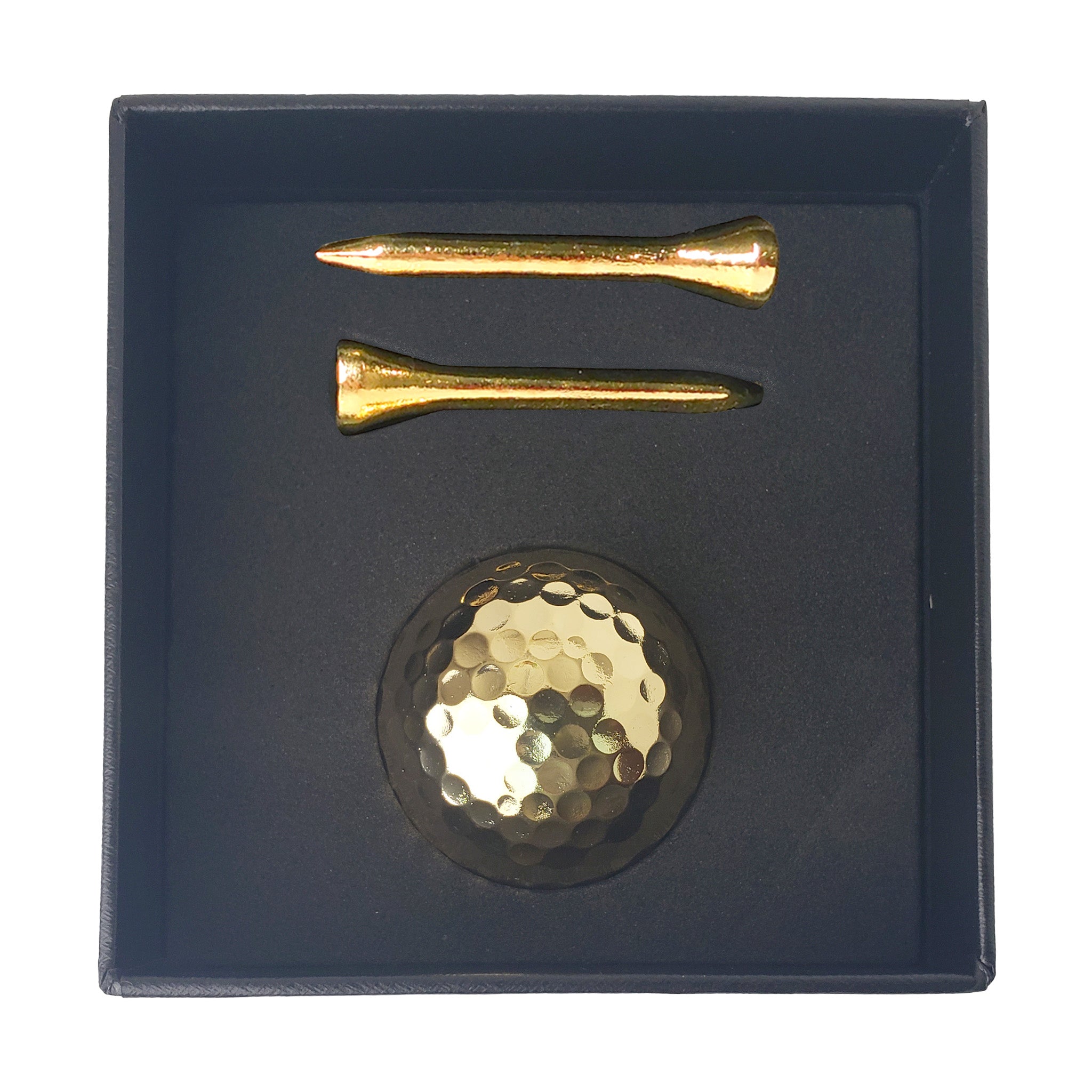 Genuine 24K Gold Plated Golf Ball and Tee Combo by 24K Golf™ (Ball + 2 Tee Combo)