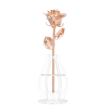 "'Til The Last Petal Falls" Personalized Rose Gold Forever Rose Combo with Bloom Box & Phantom Vase™ Combo
