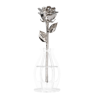 "Mom You Are Loved" Personalized Platinum Forever Rose Combo with Bloom Box & Phantom Vase™ Combo