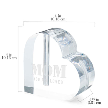 "Mom You Are Loved" Heart Vase (1 Rose)