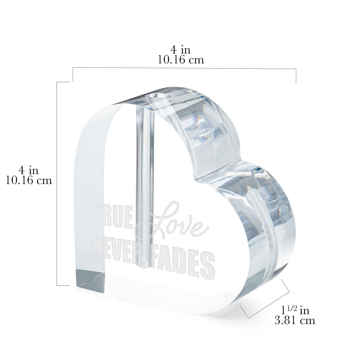 "True Love Never Fades" Heart Vase (1 Rose)