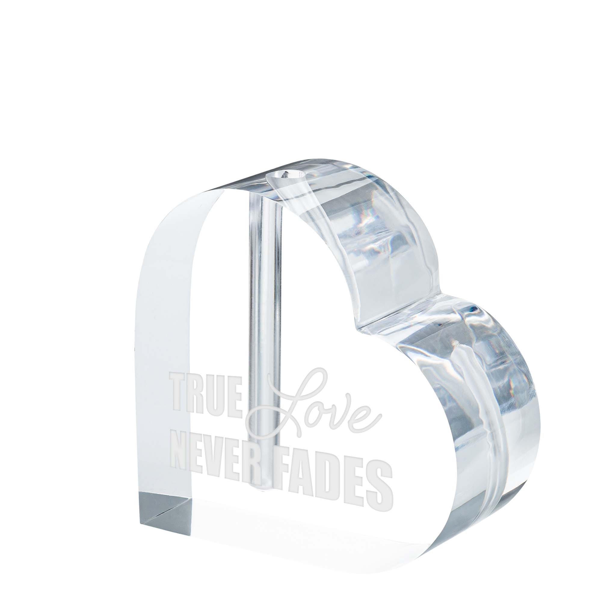 "True Love Never Fades" Heart Vase (1 Rose)