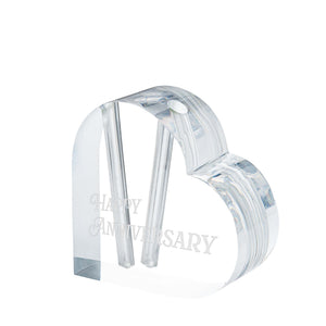 "Happy Anniversary" Heart Vase (2 Roses)