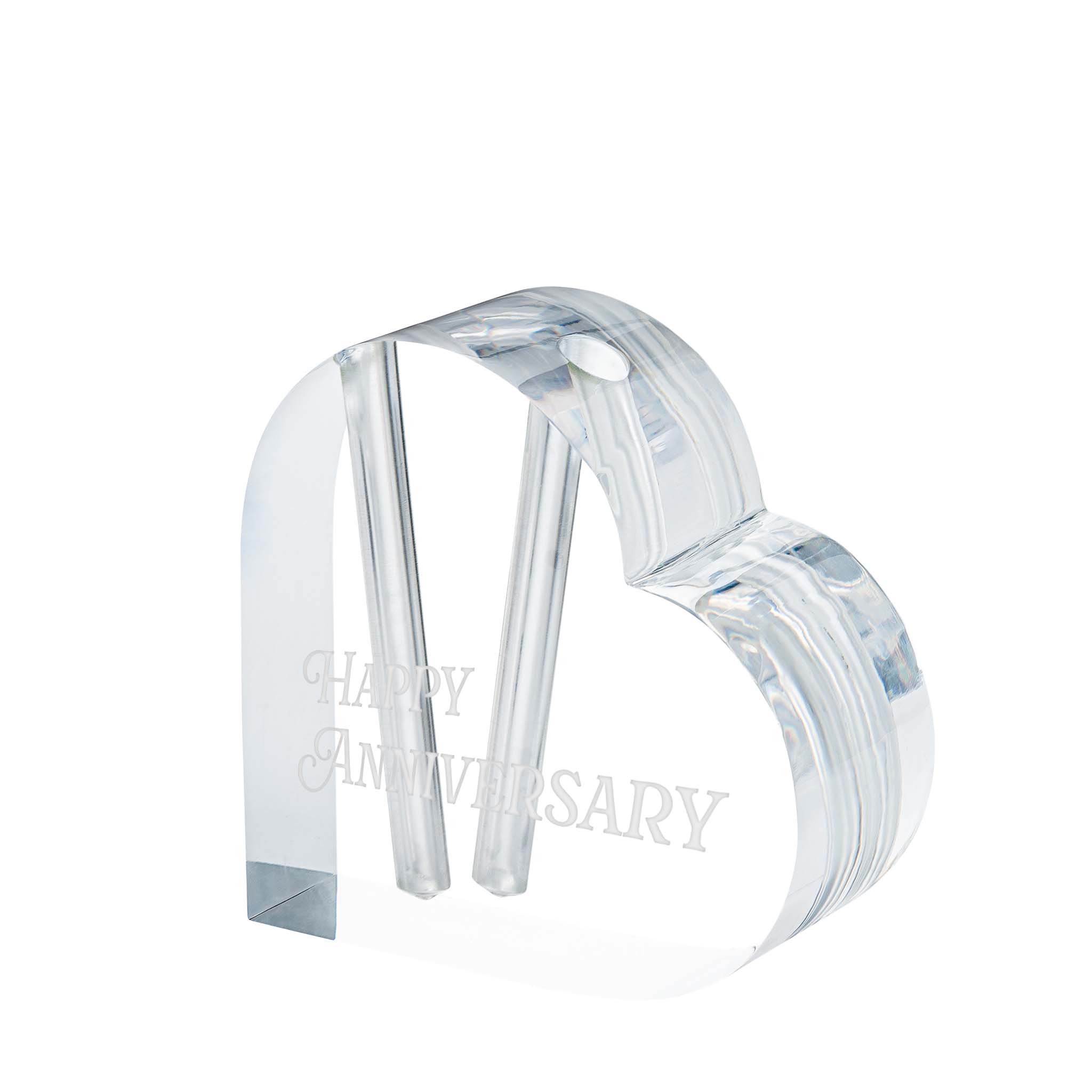 "Happy Anniversary" Heart Vase (2 Roses)