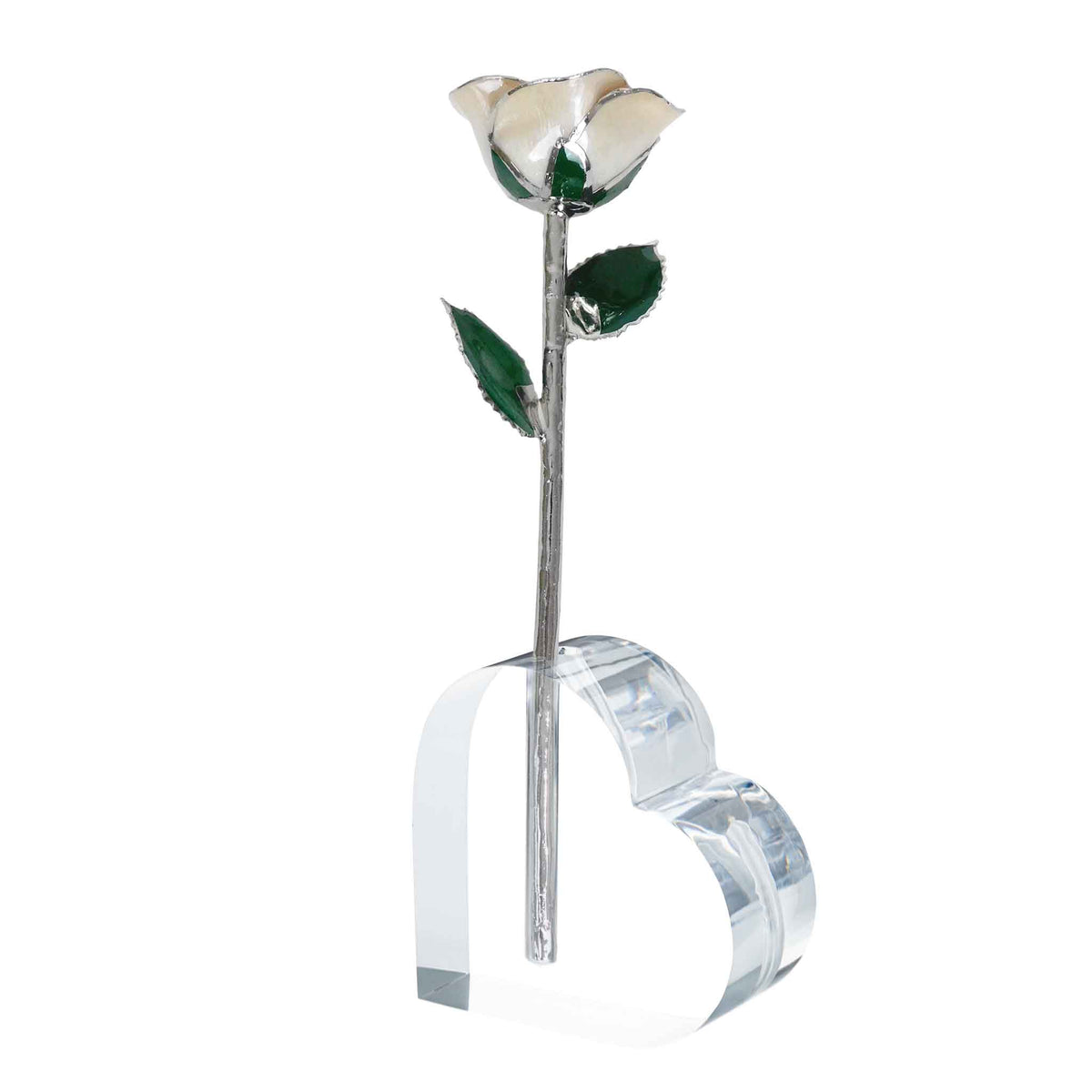Forever Rose Acrylic Heart Vase (1 Rose)