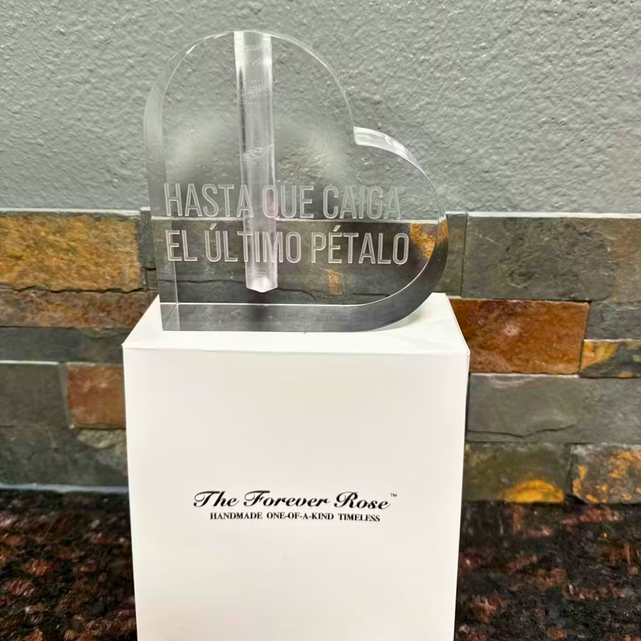 Custom Laser Engraved Acrylic Heart Vase for 1 Rose (Price Includes Engraving, May Ship Separately)
