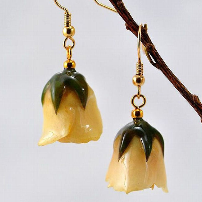 Real Forever Rose Bud Earrings