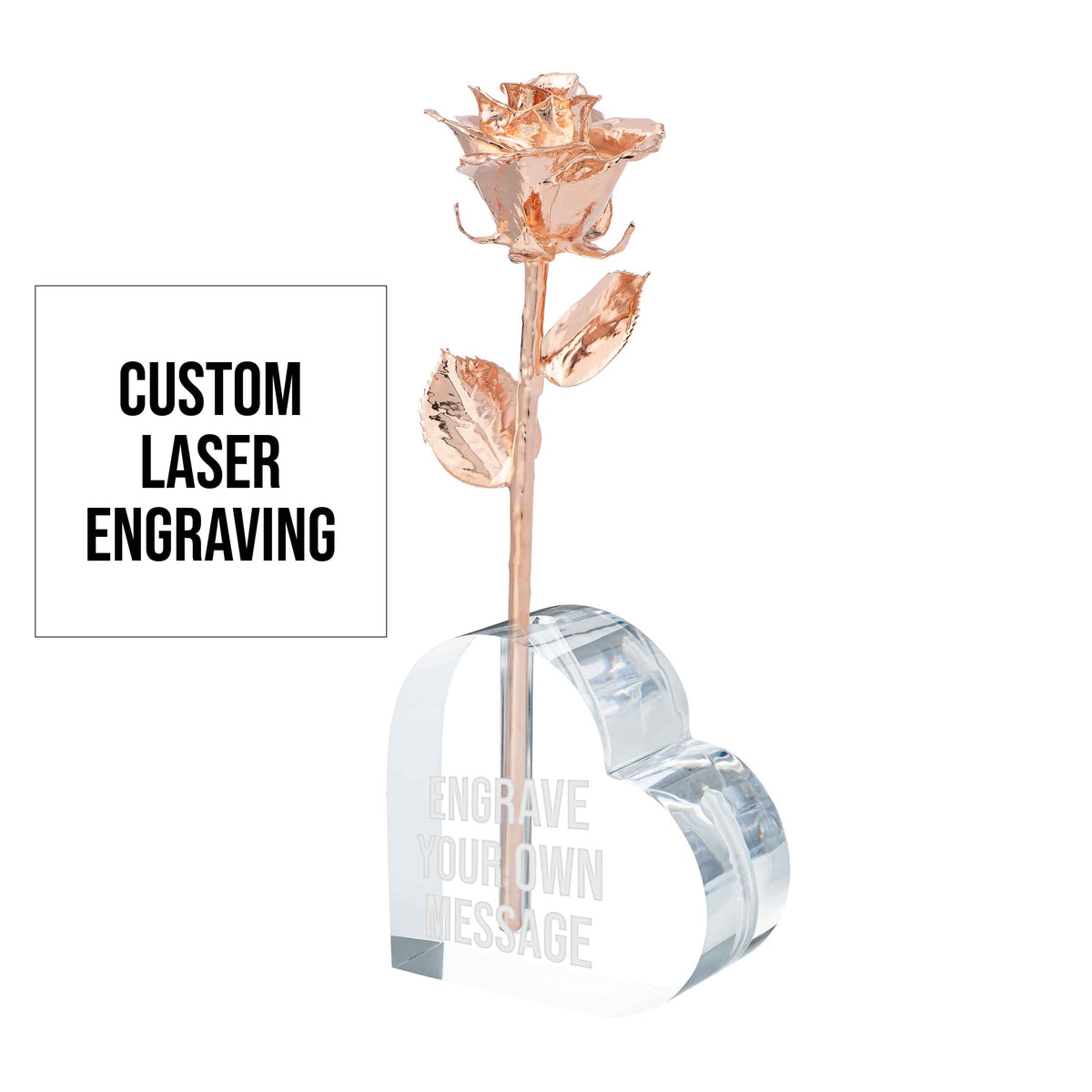 Custom Laser Engraved Acrylic Heart Vase for 1 Rose (Price Includes Engraving, May Ship Separately)
