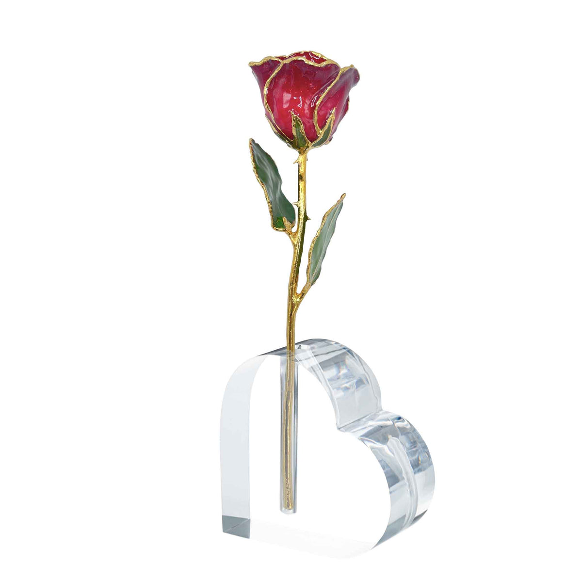 Forever Rose Acrylic Heart Vase (1 Rose)