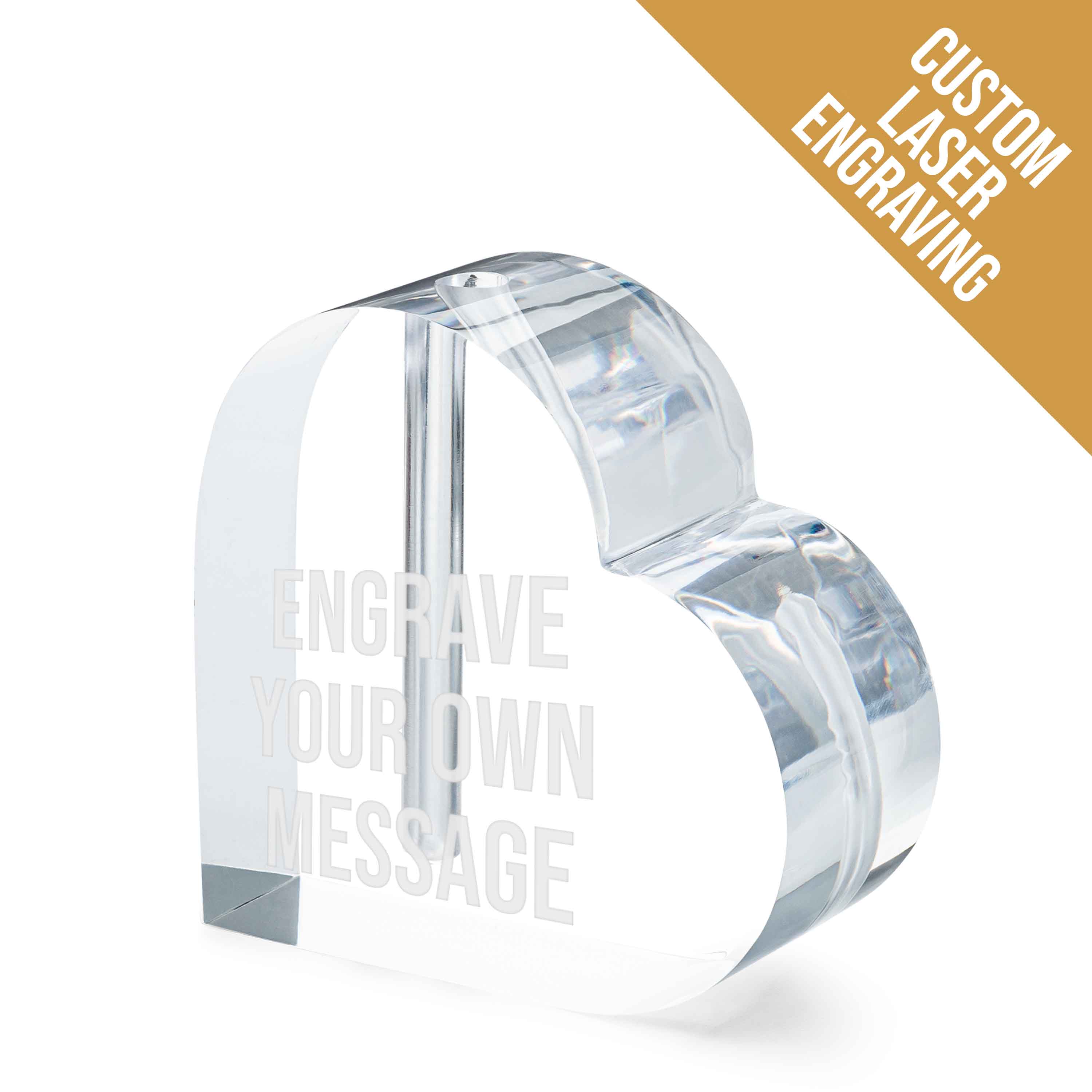 Custom Laser Engraved Acrylic Heart Vase for 1 Rose (Price Includes Engraving, May Ship Separately)