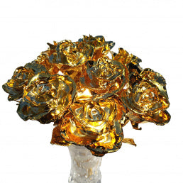 24K Gold Dipped Roses: One Dozen