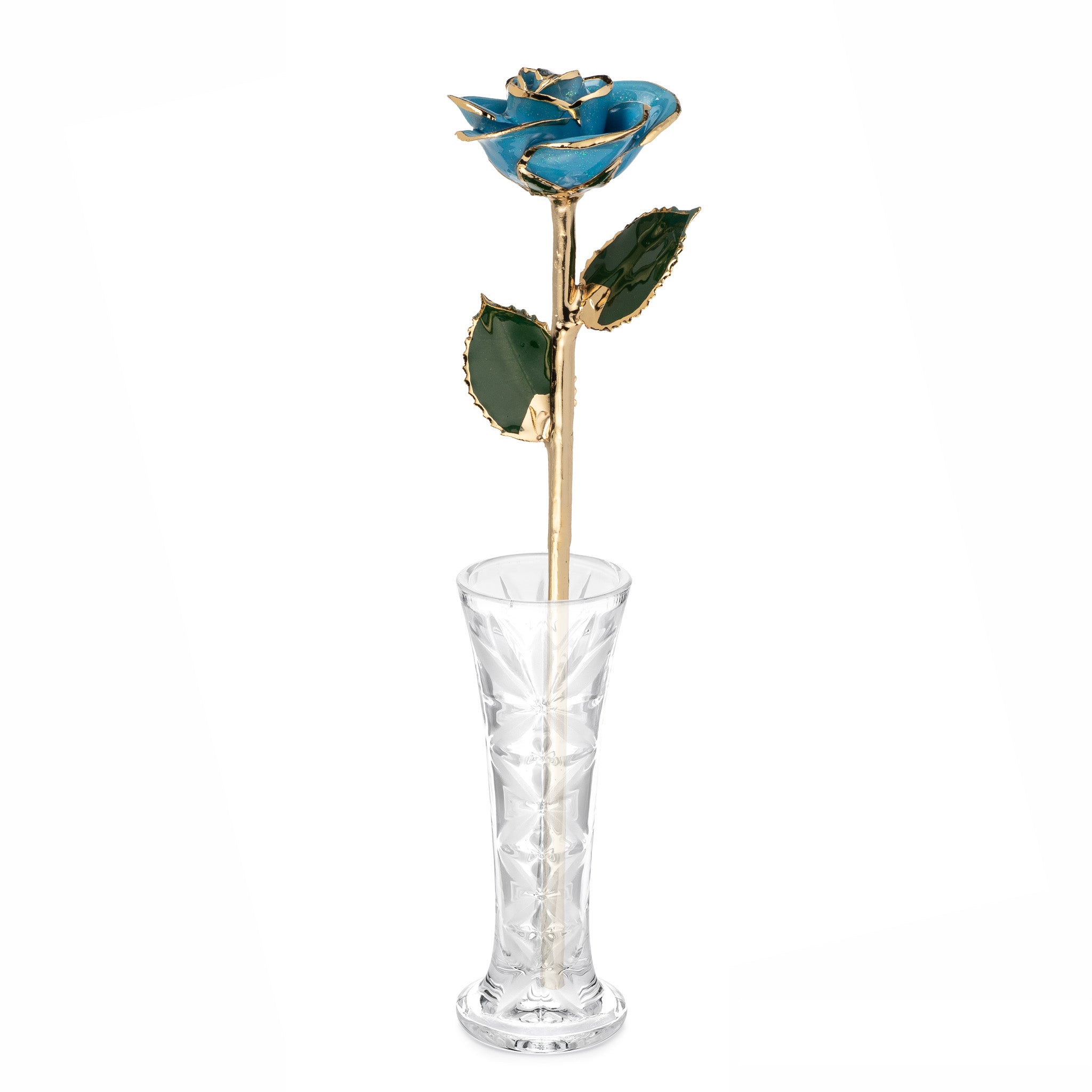 24K Gold Forever Rose - Frozen Blue Sparkle