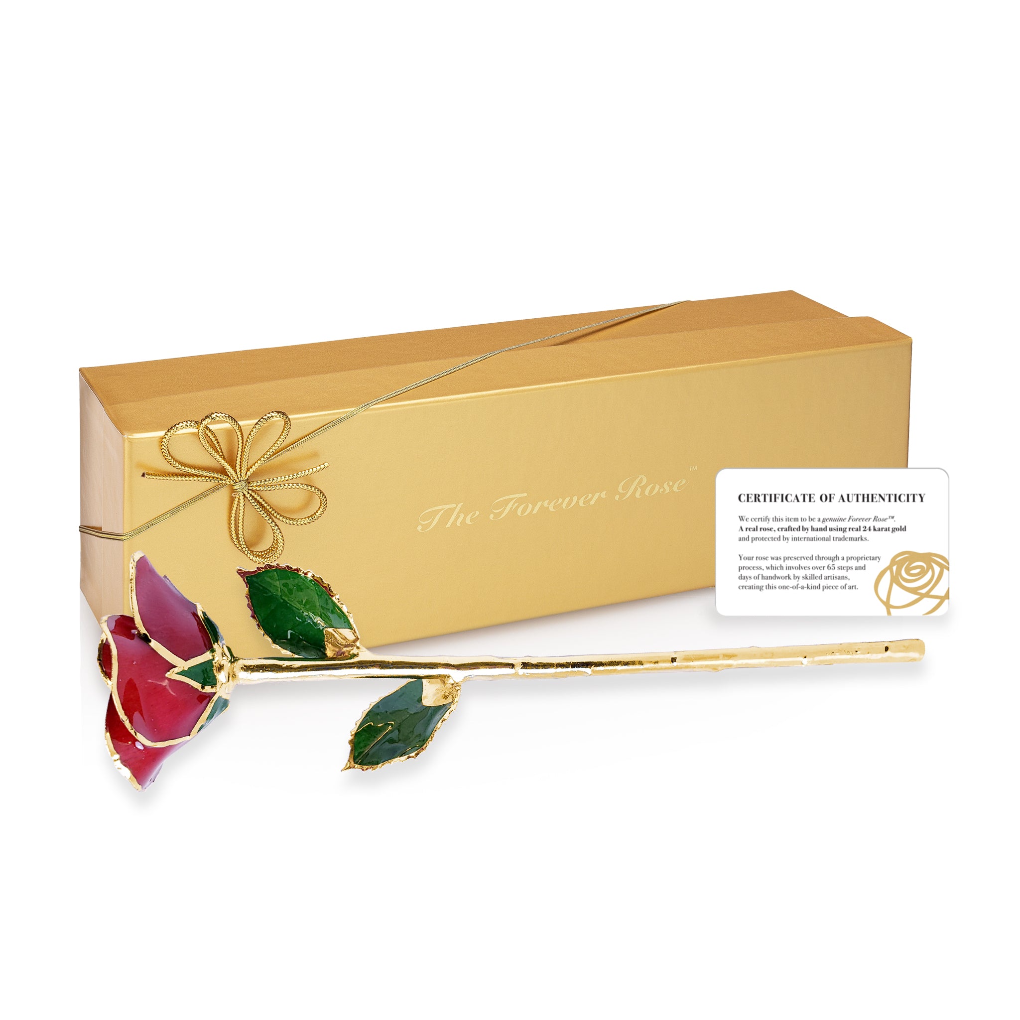 24K Gold Forever Rose - Red (Open Bloom)