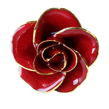 Custom Enchanted Rose - 24K Gold Forever Rose - Red (OPEN BLOOM)