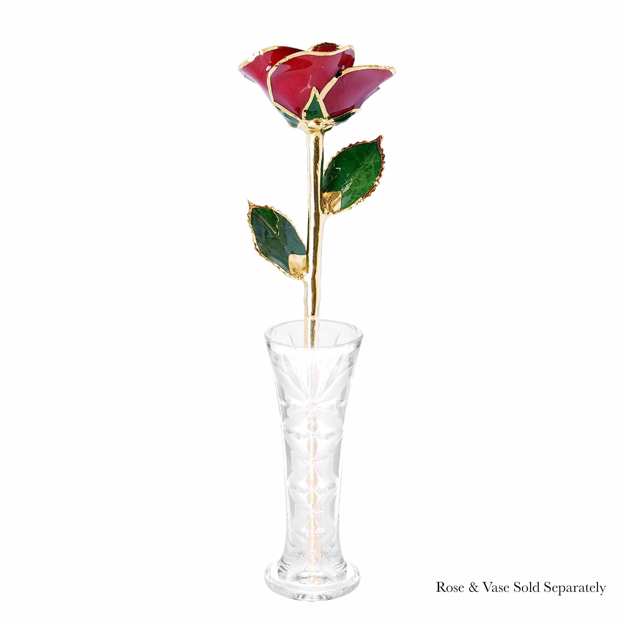24K Gold Forever Rose - Red (Open Bloom)