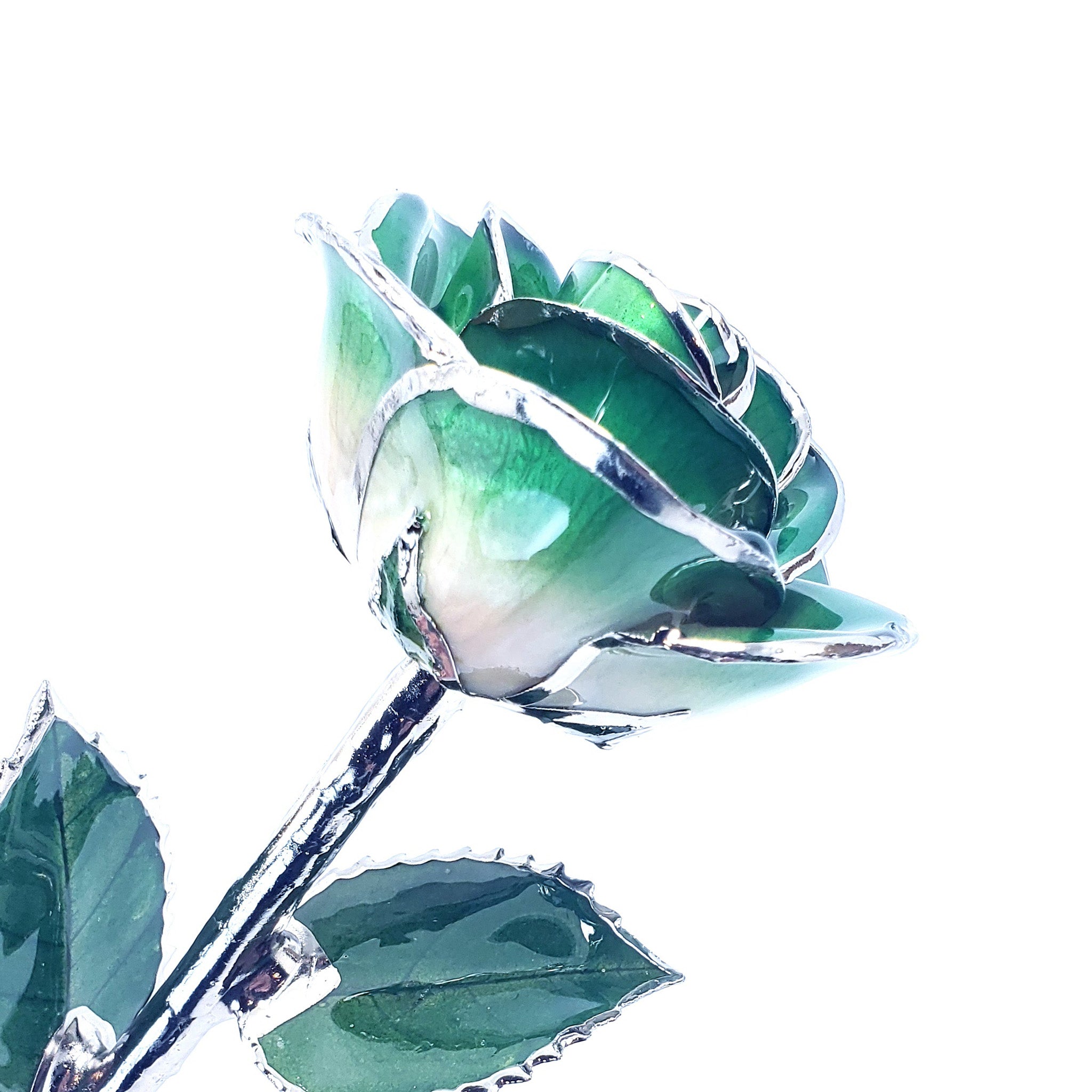 Platinum Forever Rose - Green 2-Tone - The Forever Rose