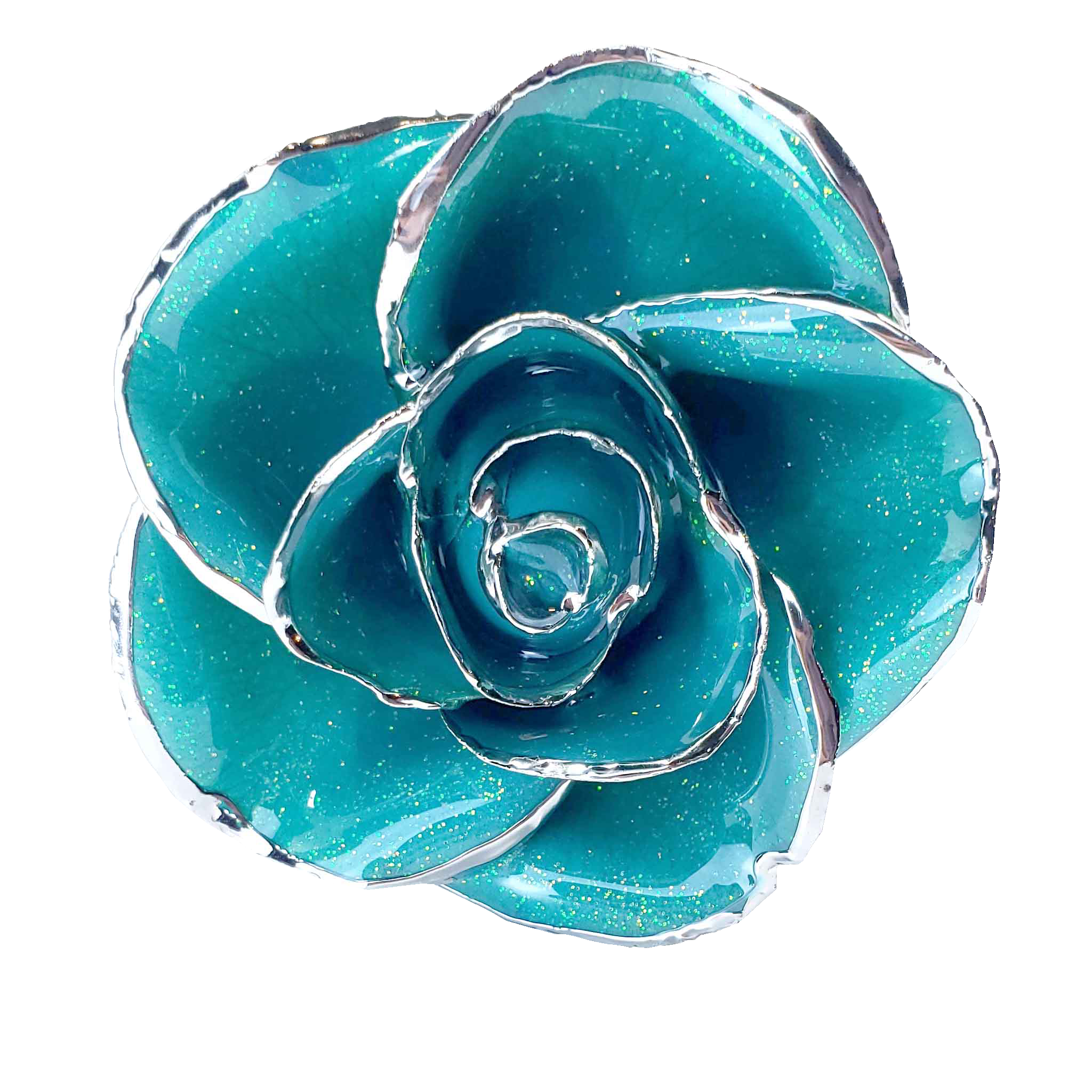 Custom Enchanted Rose - Serenity Sparkle Platinum Trim Rose