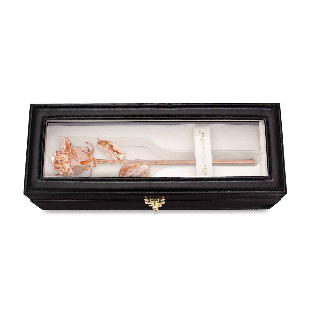 Forever Rose Leather Display Case Combo (Rose Gold) - The Forever Rose