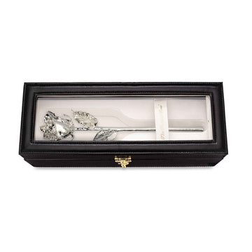 Forever Rose Leather Display Case Combo (Silver)