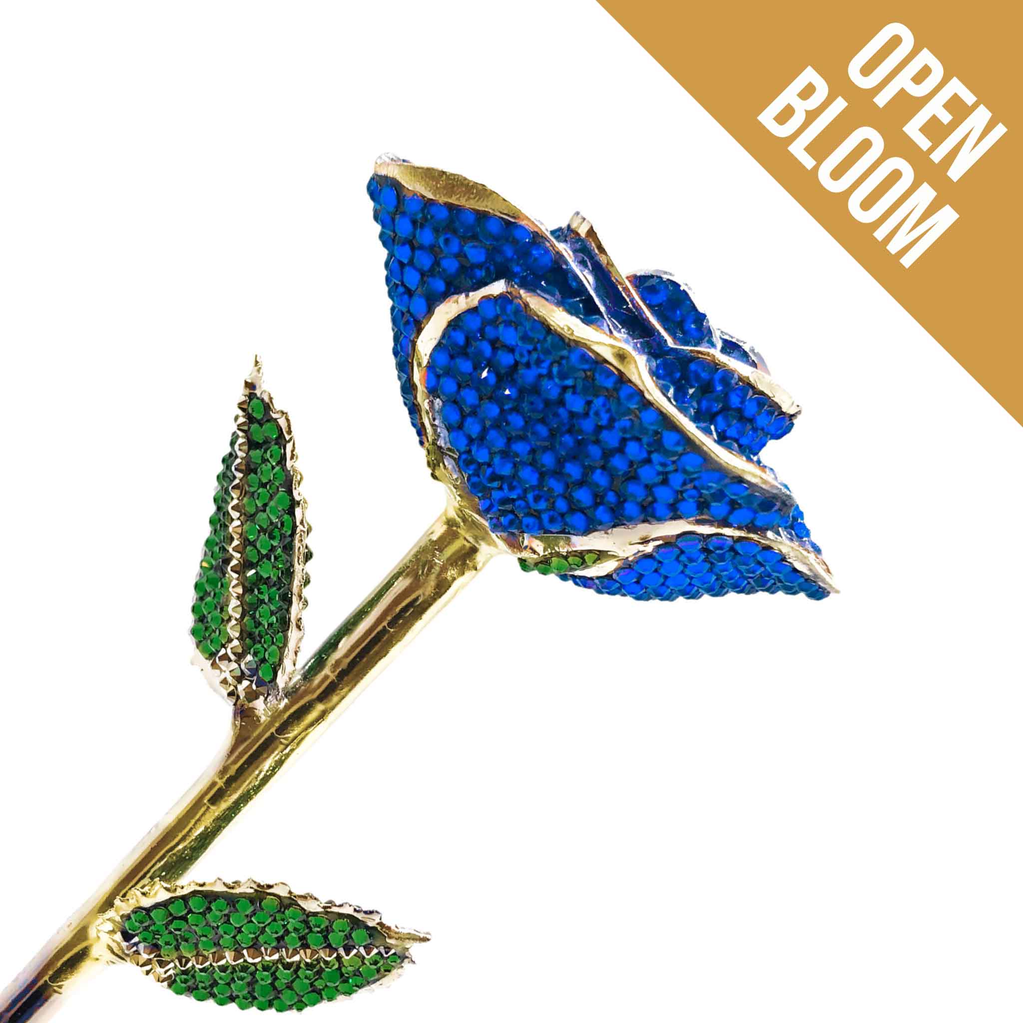 Custom 24K Gold Trim Royal Forever Rose with Swarovski¨ Crystals (Solid Color) (Made to Order)