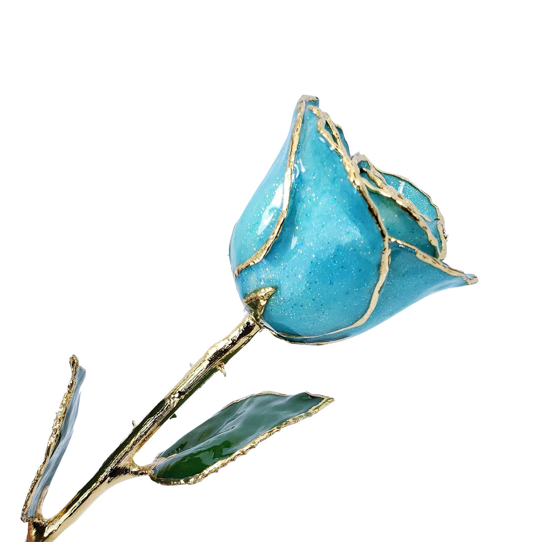 24K Gold Forever Rose - Aquamarine Sparkle (March Birthstone)