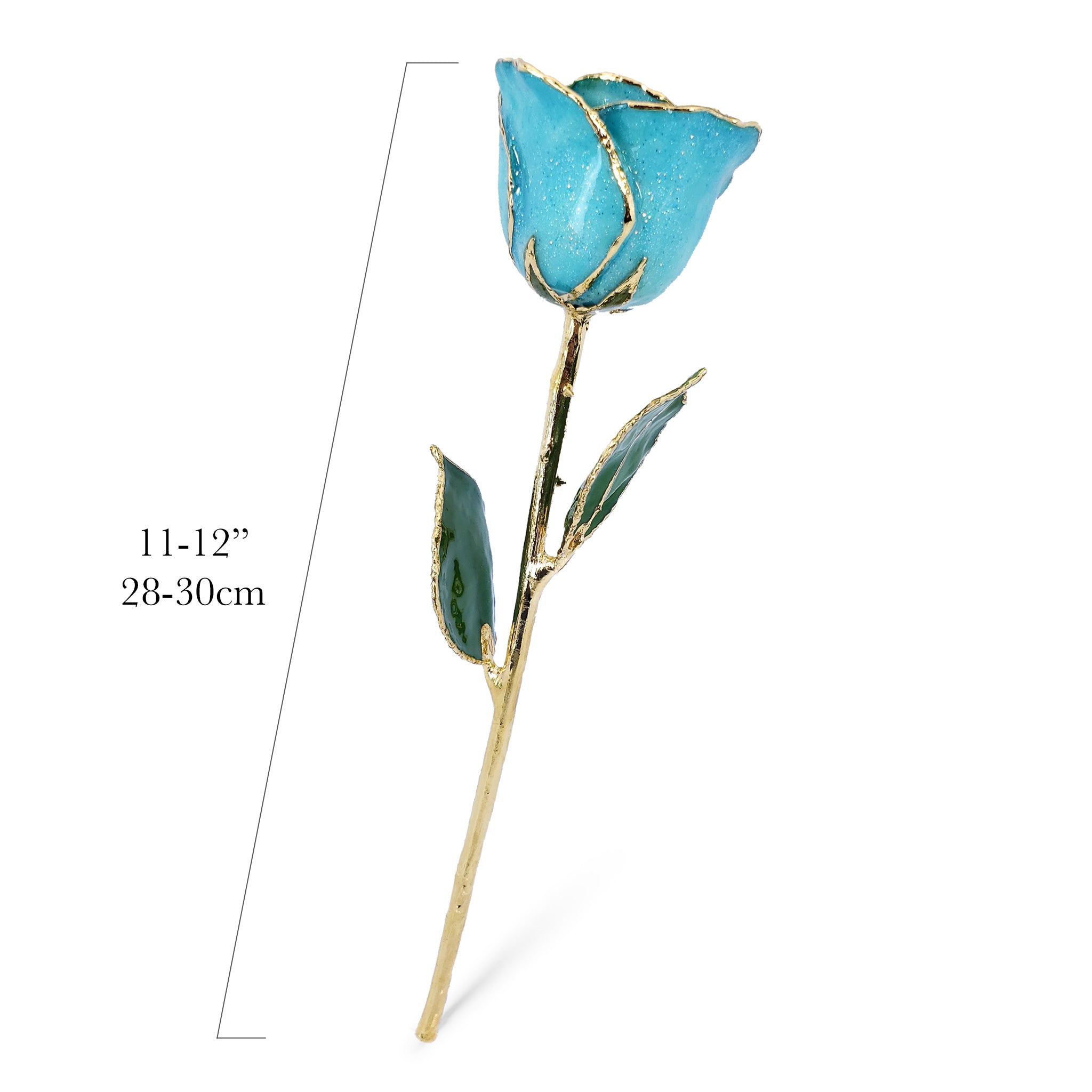 24K Gold Forever Rose - Aquamarine Sparkle (March Birthstone)