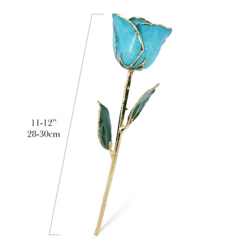 24K Gold Forever Rose - Aquamarine Sparkle (March Birthstone)