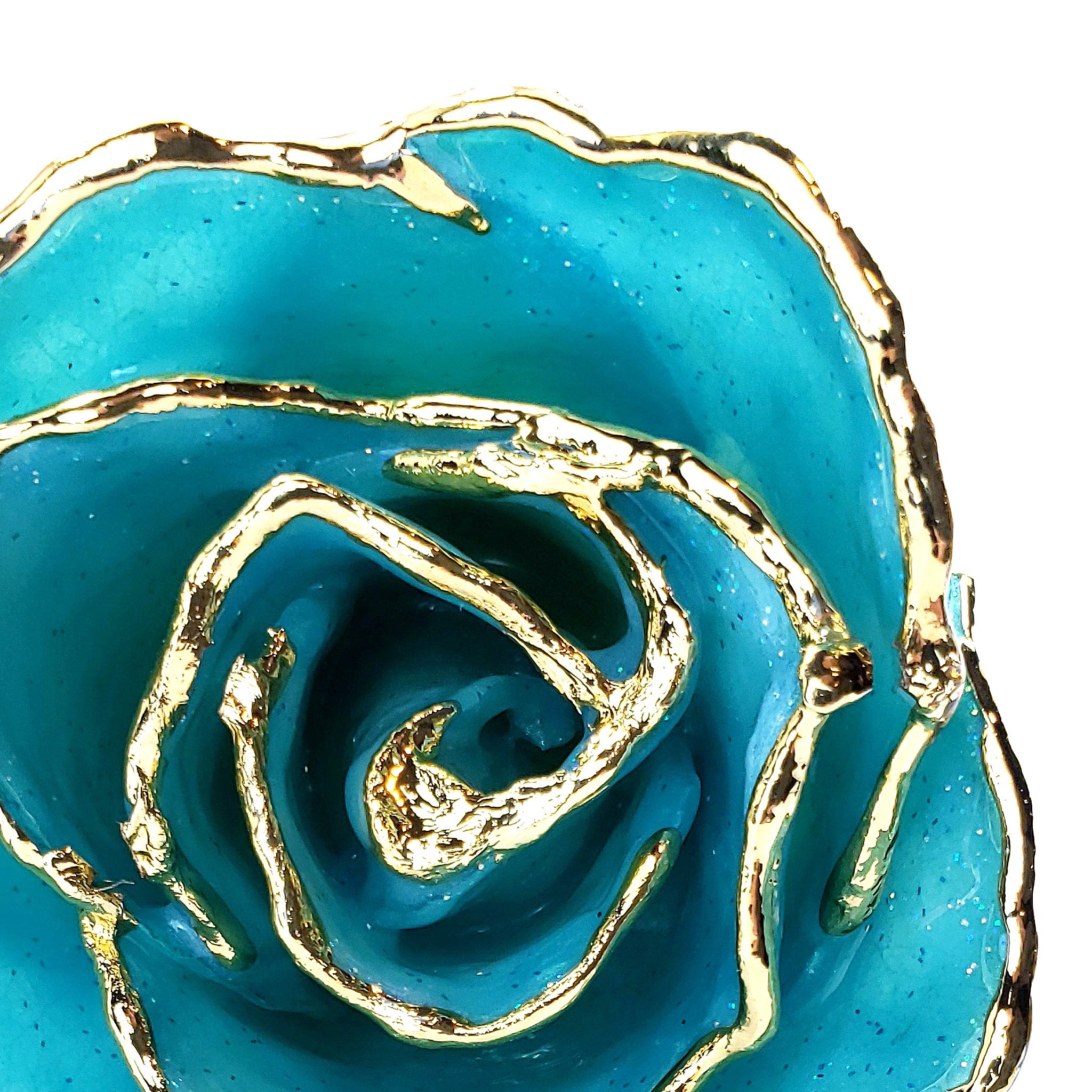 24K Gold Forever Rose - Aquamarine Sparkle (March Birthstone)