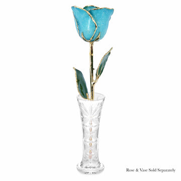 24K Gold Forever Rose - Aquamarine Sparkle (March Birthstone)