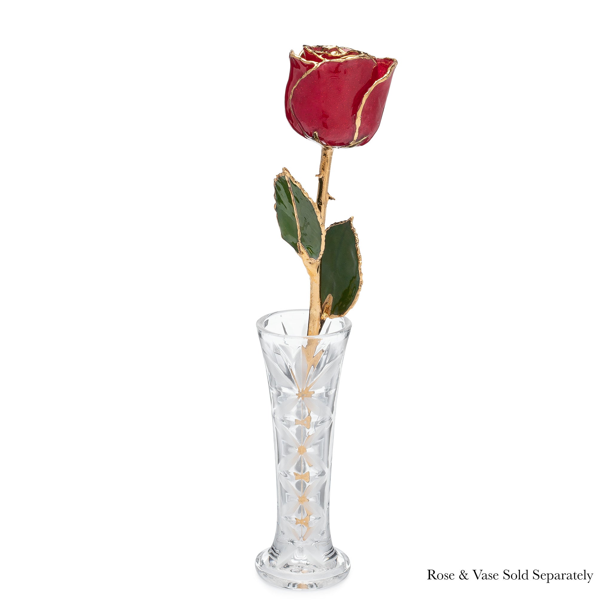 24K Gold Forever Rose - Red Sparkle